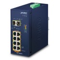 PLANET IGS-1020PTF Industrial 8-Port 10/100/1000T 802.3at PoE + 2-Port 100/1000X SFP Ethernet Switch (-40~75 degrees C)